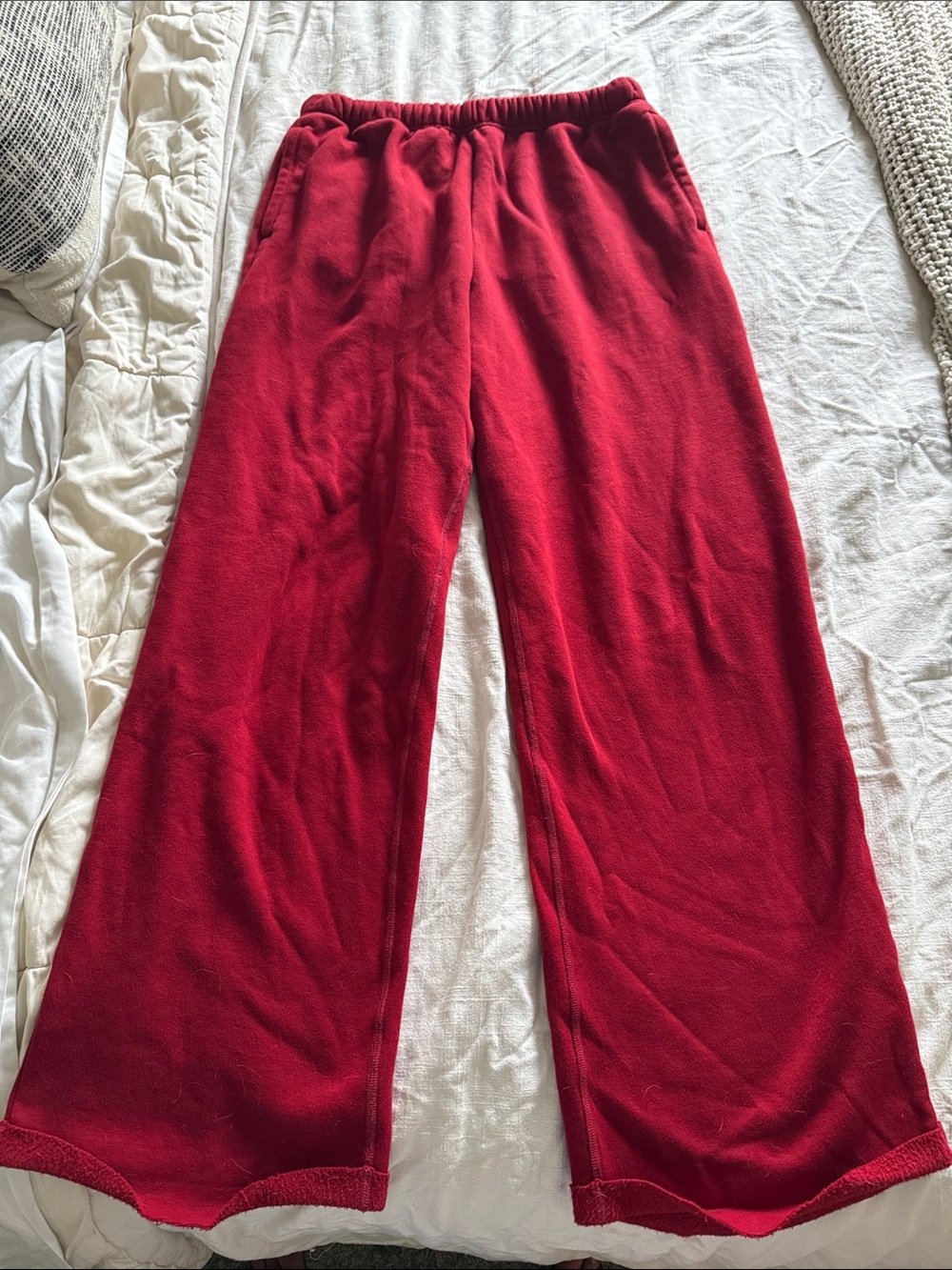 SKIMS Wide Leg Lounge Pants in Red
